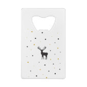 雪のクリスマスアート漫画トナカイのイメージ クレジットカード栓抜き (裏面)