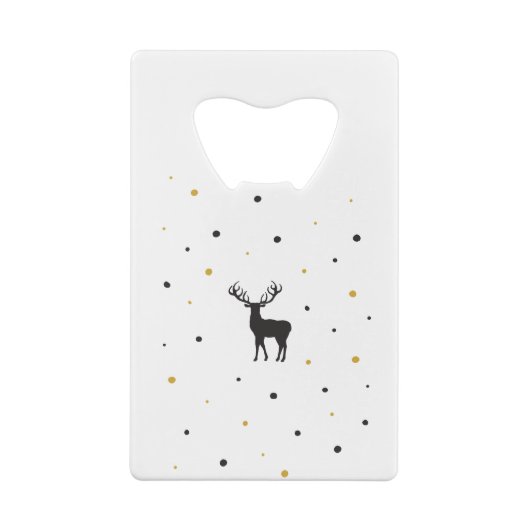 雪のクリスマスアート漫画トナカイのイメージ クレジットカード栓抜き (裏面)