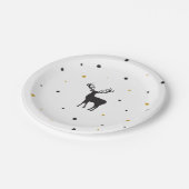 雪のクリスマスアート漫画トナカイのイメージ ペーパープレート (アングル)