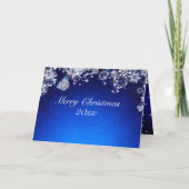 雪のクリスマスイブに名前を追加サンタそり シーズンカード (裏面)