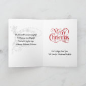 雪のクリスマスイブのパーソナライズ署名 シーズンカード (内部)