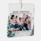雪のクリスマスウッドランドのクリスマスフォト セラミックオーナメント (右)