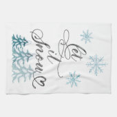 雪のクリスマスエレガントの水彩アート キッチンタオル (横)