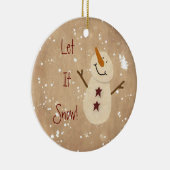 雪のクリスマスオーナメント セラミックオーナメント (右)