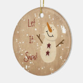 雪のクリスマスオーナメント セラミックオーナメント (左)
