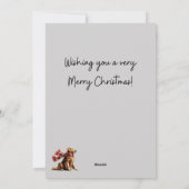 雪のクリスマスカードにゴールデンレトリバー シーズンカード (裏面)