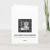 雪のクリスマスカードに入るシベリアの虎 シーズンカード (裏面)