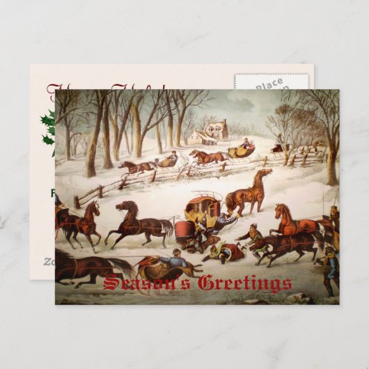 雪のクリスマスカードの流出 シーズンポストカード (正面/裏面)