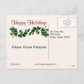 雪のクリスマスカードの流出 シーズンポストカード (裏面)