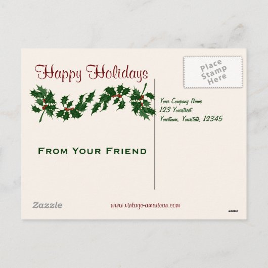 雪のクリスマスカードの流出 シーズンポストカード (裏面)