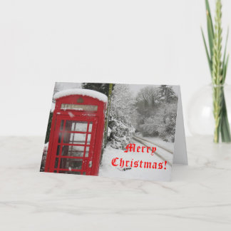 雪のクリスマスカードの電話ボックス シーズンカード