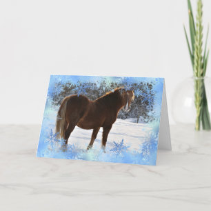 雪のクリスマスカードの馬 シーズンカード