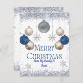 雪のクリスマスカード シーズンカード (正面/裏面)