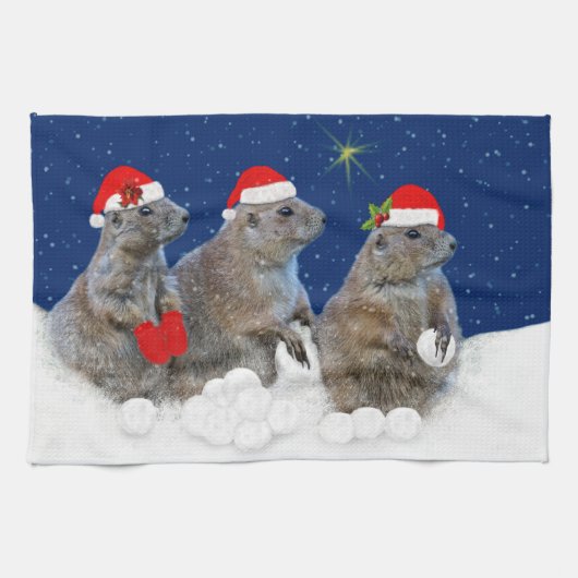 雪のクリスマスキッチンタオル キッチンタオル (横)