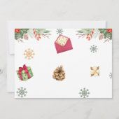 雪のクリスマスクッキーとココアの誕生日写真 招待状 (裏面)