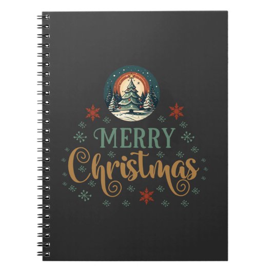 雪のクリスマスクリスマスグローブ ノートブック (正面)