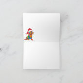 雪のクリスマスグリーティングカードを介してダックスシュント カード (内部)