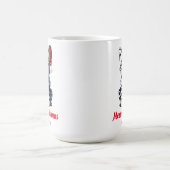 雪のクリスマスサンタキュート雪ヒョウの子 コーヒーマグカップ (中央)