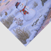 雪のクリスマスシーンで冬のキャビン鹿 薄葉紙 (詳細)