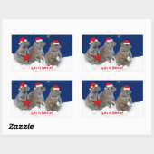 雪のクリスマスステッカー 長方形シール (シート)