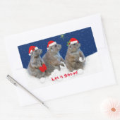 雪のクリスマスステッカー 長方形シール (封筒)