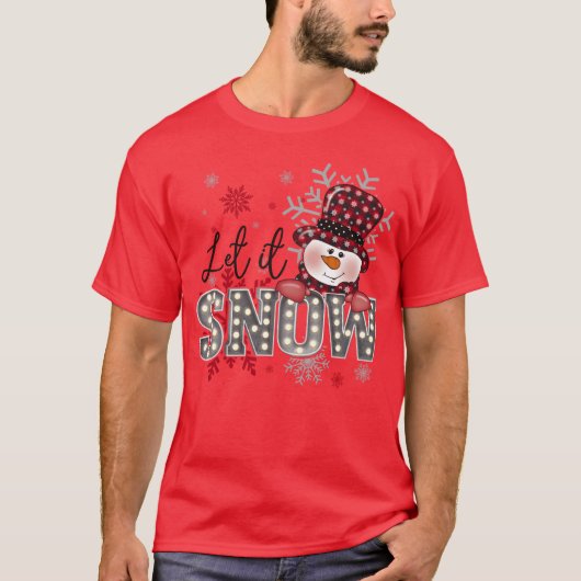雪のクリスマススノーフレークの贈り物 Tシャツ (正面)