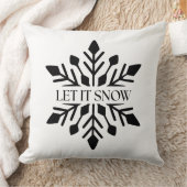 雪のクリスマススノーフレーク白黒 クッション (ブランケット)