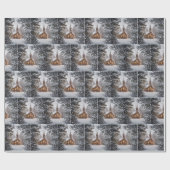 雪のクリスマスチャペル ラッピングペーパー (フラット)