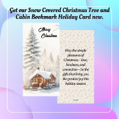 雪のクリスマスツリーとキャビンのしおり シーズンカード
