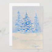 雪のクリスマスツリーの招待状 招待状 (正面/裏面)