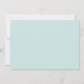 雪のクリスマスツリーティール(緑がかった色)と白ミニマル シーズンカード (裏面)