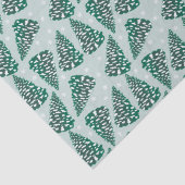 雪のクリスマスツリーパターングリーンホワイト 薄葉紙 (詳細)