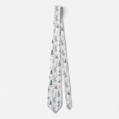 雪のクリスマスツリーパターン ネクタイ (正面)