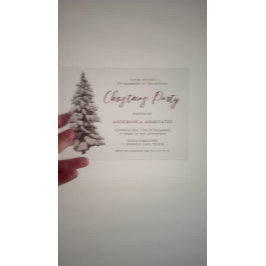 雪のクリスマスツリーフェスティバルクリスマスパーティー アクリル招待状