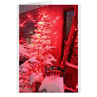 雪のクリスマスツリーライト