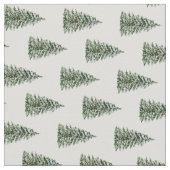 雪のクリスマスツリー柄 ファブリック (クローズアップ)