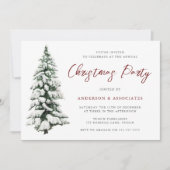 雪のクリスマスツリー お祭りクリスマスパーティー 招待状 (正面)