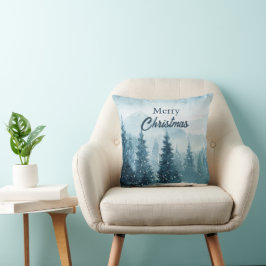 雪のクリスマスツリー クッション