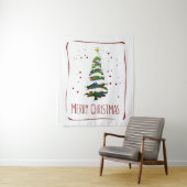 雪のクリスマスツリー、グリーティングカード2022 タペストリー (インサイチュ)