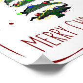 雪のクリスマスツリー、グリーティングカード2022 ポスター (角)