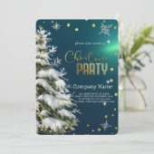 雪のクリスマスツリー、ダイヤモンドと雪片 招待状 (スタンド正面)