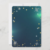 雪のクリスマスツリー、ダイヤモンドと雪片 招待状 (裏面)