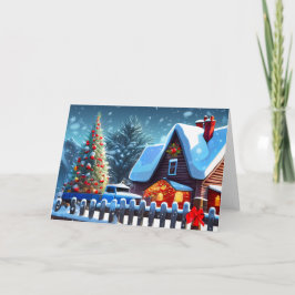 雪のクリスマスツリー ノートカード