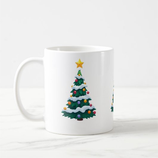雪のクリスマスツリー マグカップ (左)