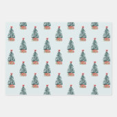 雪のクリスマスツリー ラッピングペーパーシート (正面3)