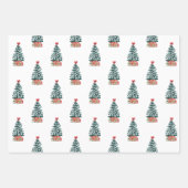 雪のクリスマスツリー ラッピングペーパーシート (正面)