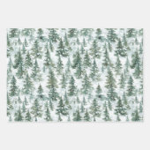 雪のクリスマスツリー ラッピングペーパーシート (正面)