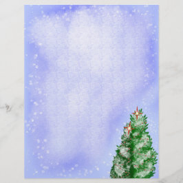 雪のクリスマスツリー レターヘッド