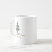 雪のクリスマスツリー 名前入り コーヒーマグカップ (正面左)