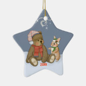 雪のクリスマステディ セラミックオーナメント (右)